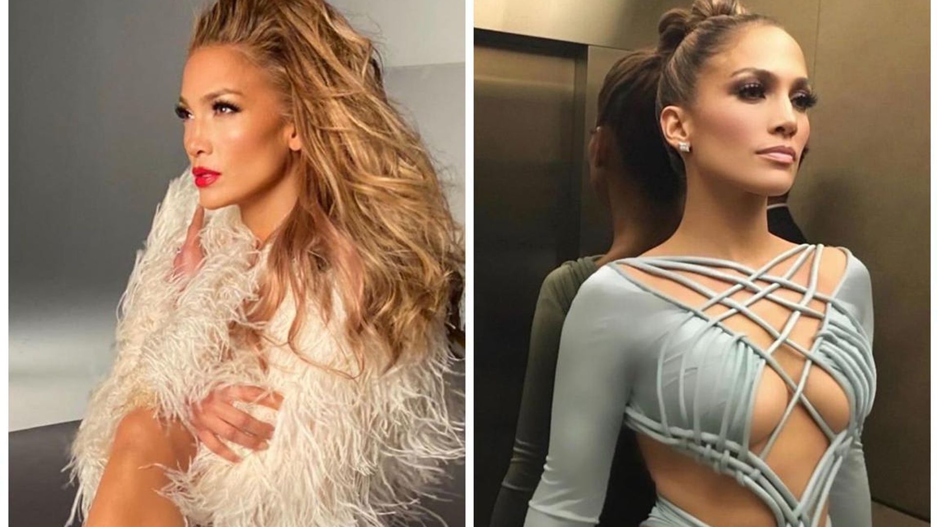 Jennifer Lopez rocks pink hair, feathers and not much else in glam never-seen photos