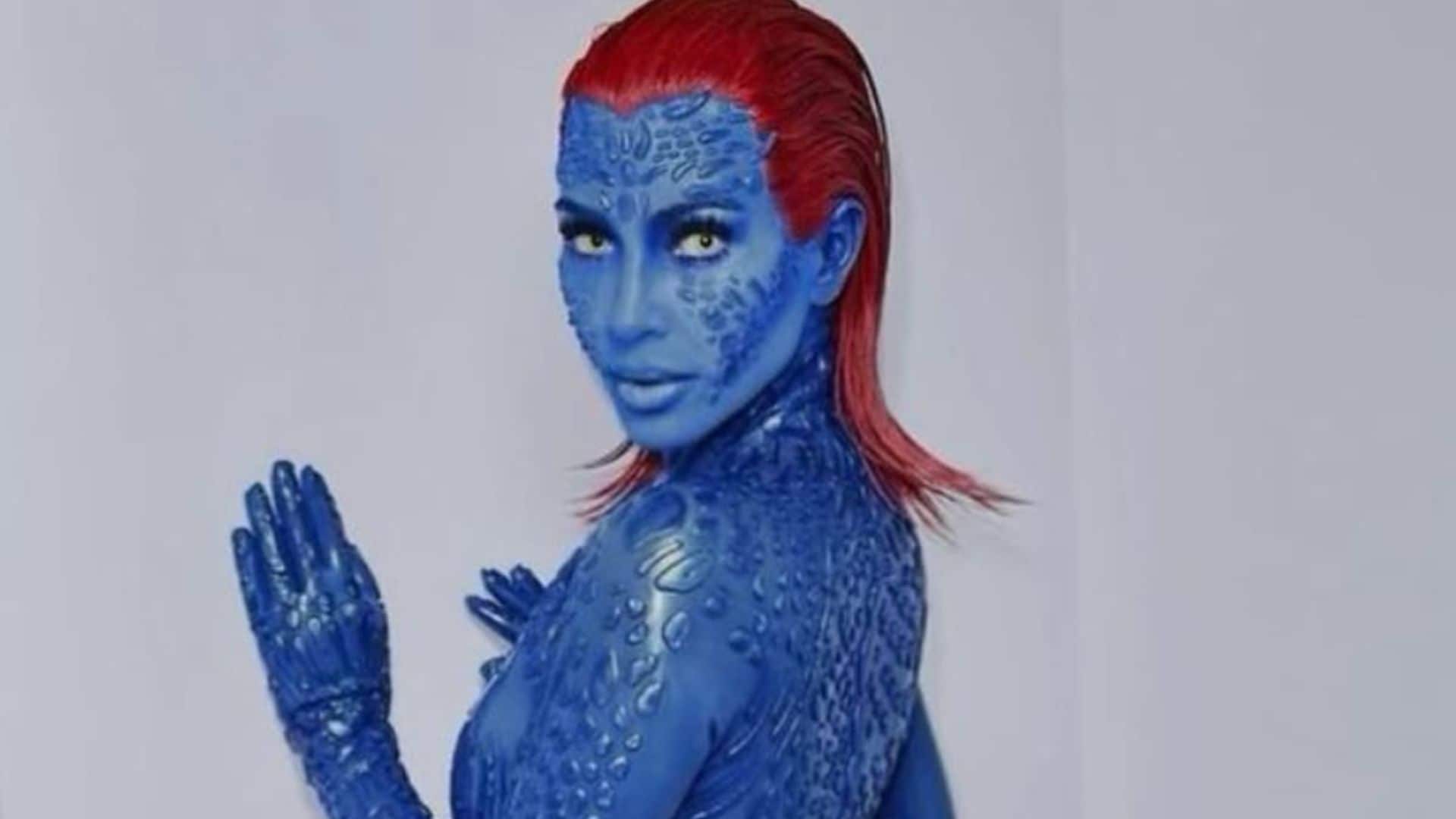 Kim Kardashian was the only guest wearing a Halloween costume at Tracee Ellis Ross’ birthday party