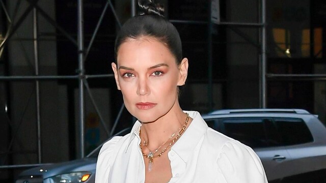 Katie Holmes Leaves The Alice + Olivia Runway Show During NYFW