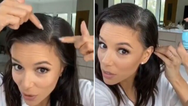 Eva Longoria Gray hair roots