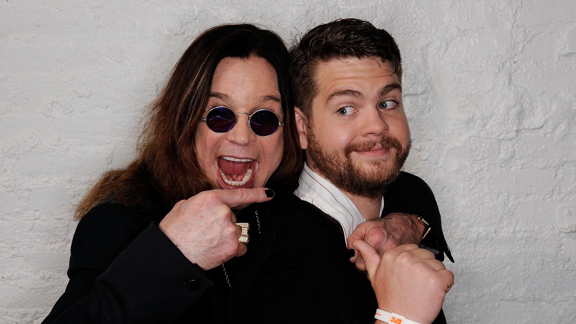 NEW YORK, NY - APRIL 25: (L-R) Ozzy Osbourne and son, producer Jack Osbourne visit the Tribeca Film Festival 2011 portrait studio on April 25, 2011 in New York City. (Photo by Larry Busacca/Getty Image s for Tribeca Film Festival)