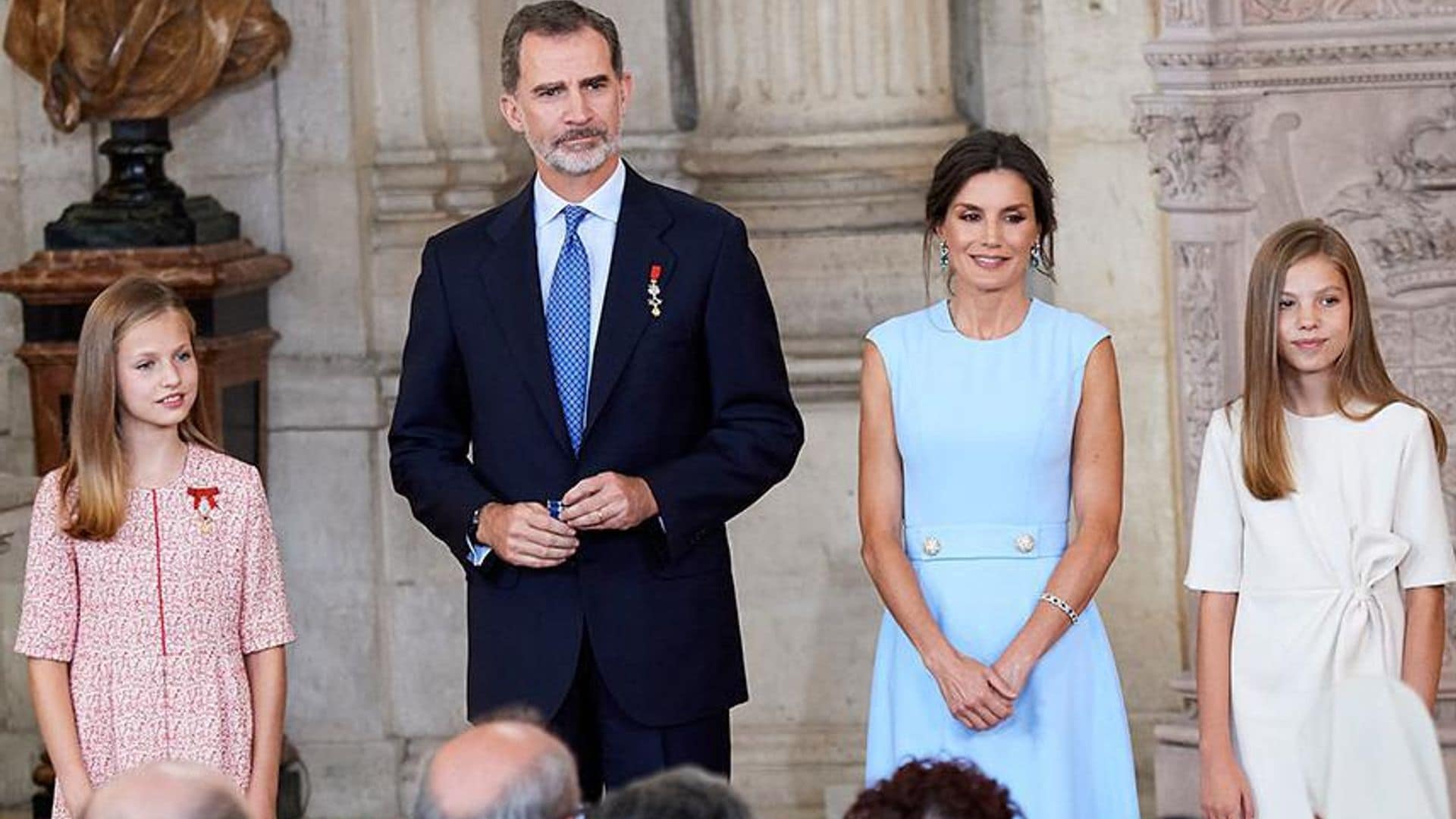 Spanish princesses make an appearance on 5th anniversary of father's coronation