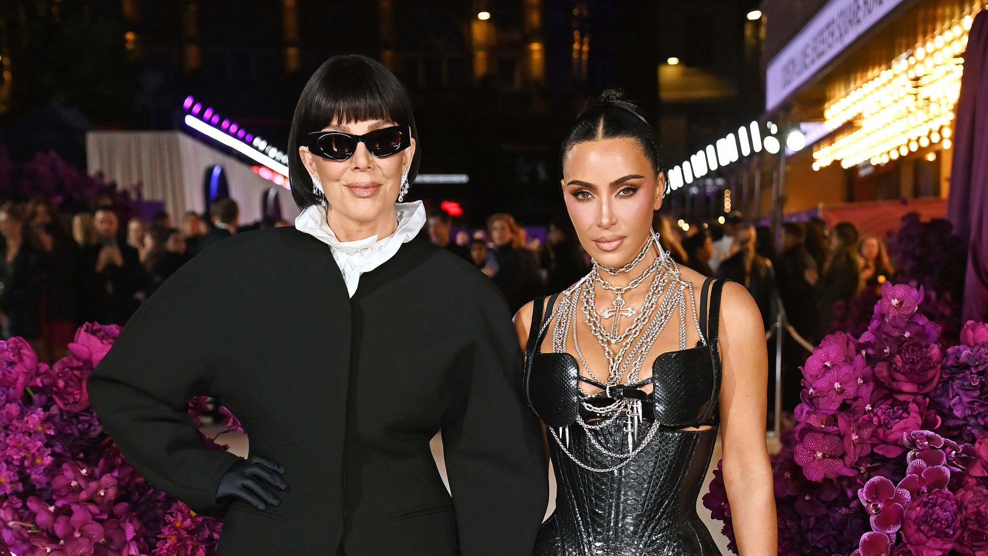 LONDON, ENGLAND - OCTOBER 22: Kris Jenner and Kim Kardashian attend the Disney+ London premiere of Hulu's 'All's Fair' on October 22, 2025 in London, England. (Photo by Dave Benett/Getty Images for Disney+) 