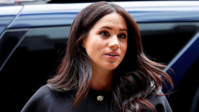 LONDON, UNITED KINGDOM - MARCH 19: (EMBARGOED FOR PUBLICATION IN UK NEWSPAPERS UNTIL 24 HOURS AFTER CREATE DATE AND TIME) Meghan, Duchess of Sussex visits New Zealand House to sign a book of condolence on behalf of The Royal Family following the recent terror attack which saw at least 50 people killed at a Mosque in Christchurch on March 19, 2019 in London, England. (Photo by Max Mumby/Indigo/Getty Images)