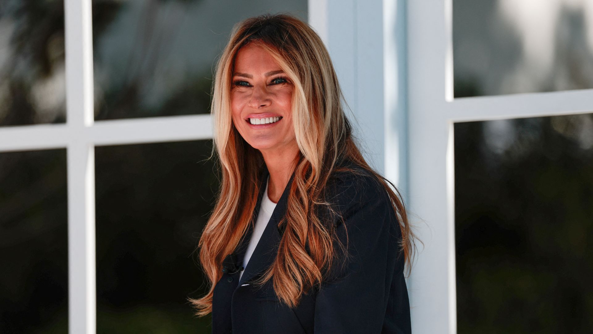 Melania Trump looks effortlessly elegant in navy and white at White House Easter Egg Roll 2026