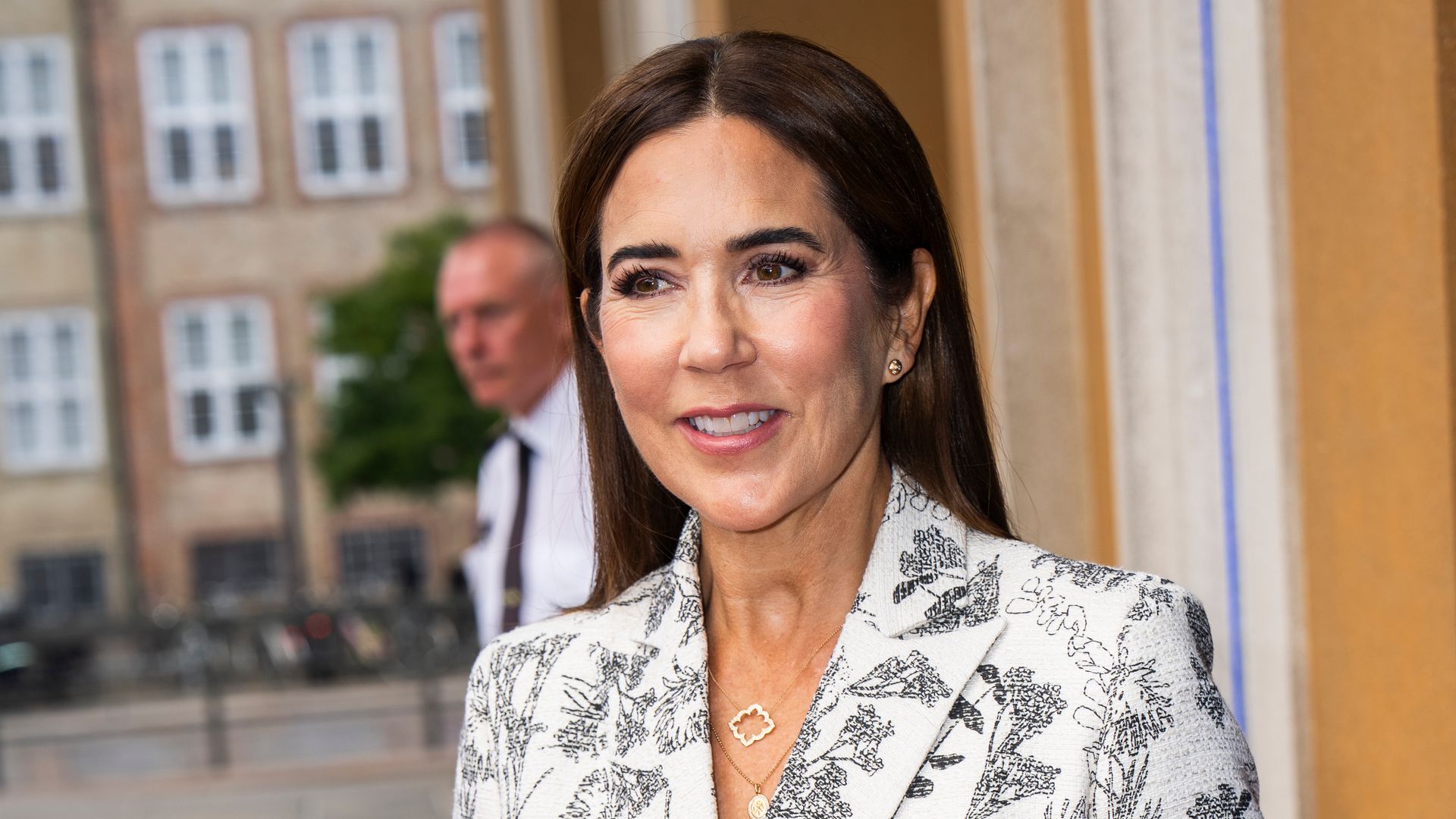 Mary of Denmark stuns in a floral suit at Copenhagen exhibition