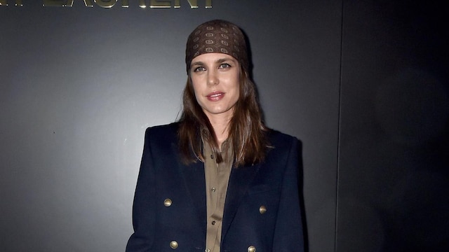 Charlotte Casiraghi of Monaco attends Saint Laurent catwalk at Paris Fashion Week