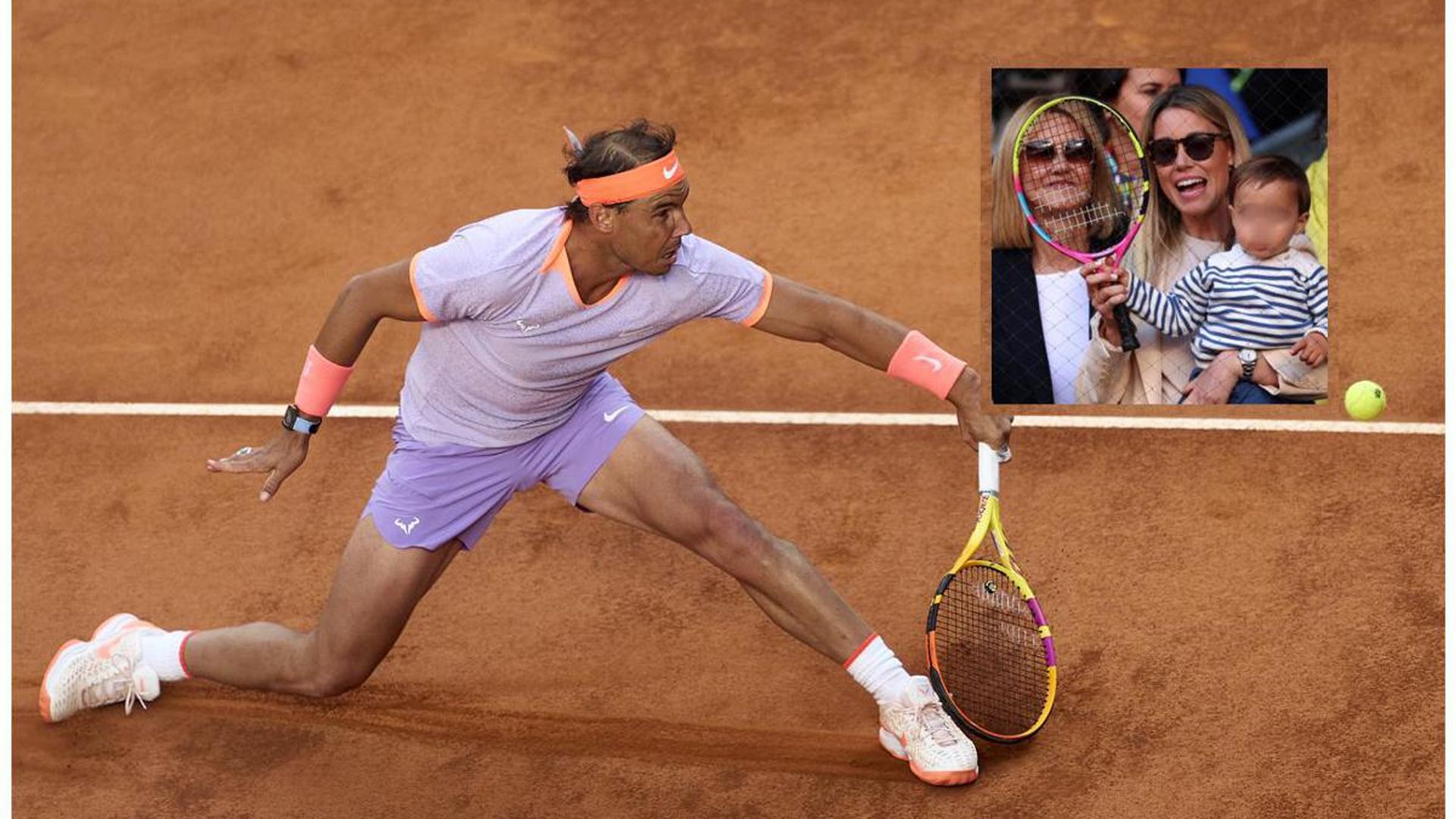 Rafa Nadal is supported by his family at his first Madrid Open match