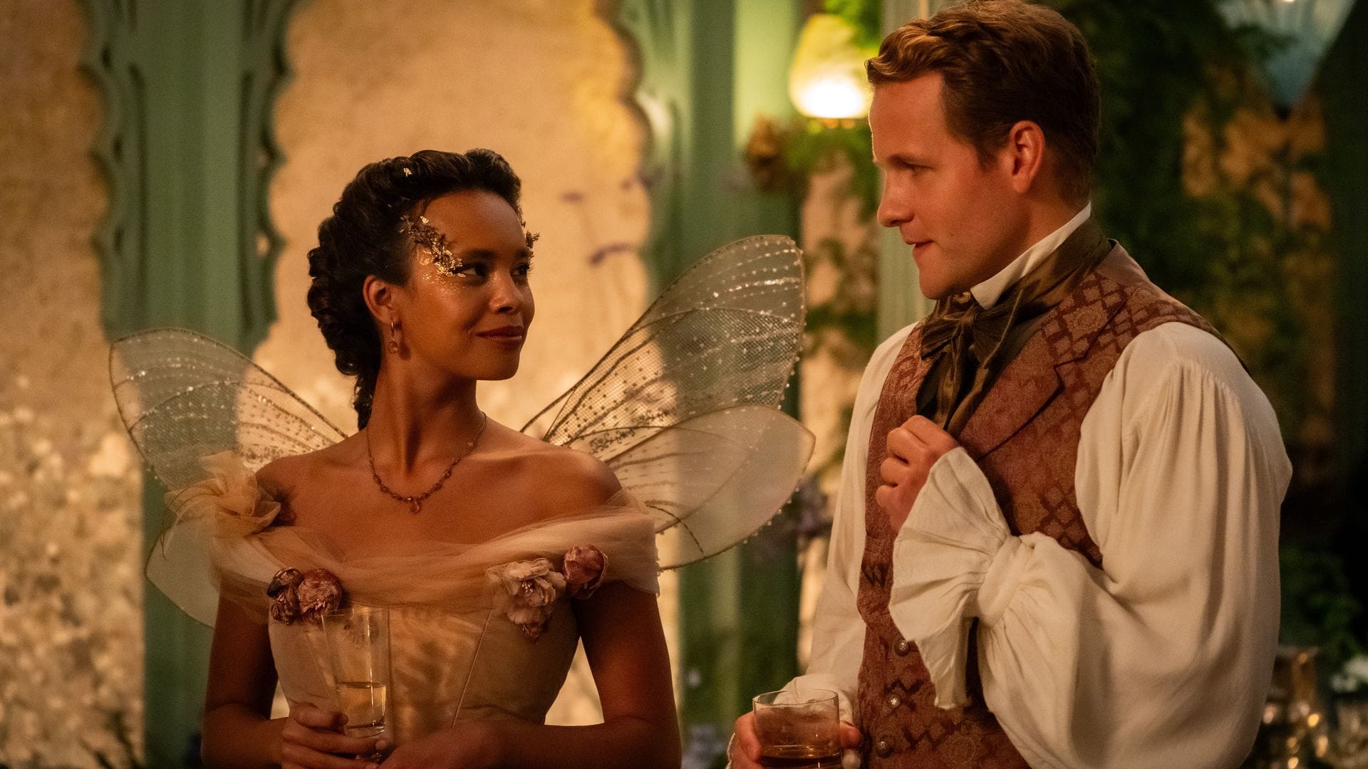 Alisha Boe and Josh Dylan in "The Buccaneers," now streaming on Apple TV+