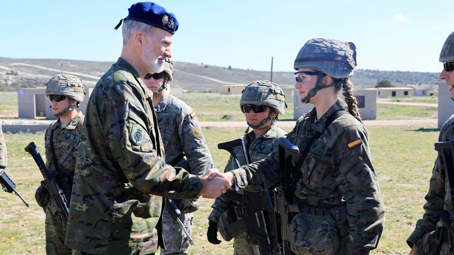 King Felipe visits military academy students, including daughter ...