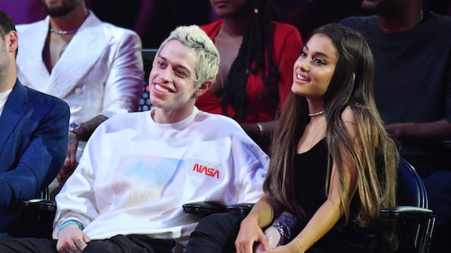Pete Davidson and Ariana Grande attend the 2018 MTV Video Music Awards at Radio City Music Hall on August 20, 2018 in New York City. 