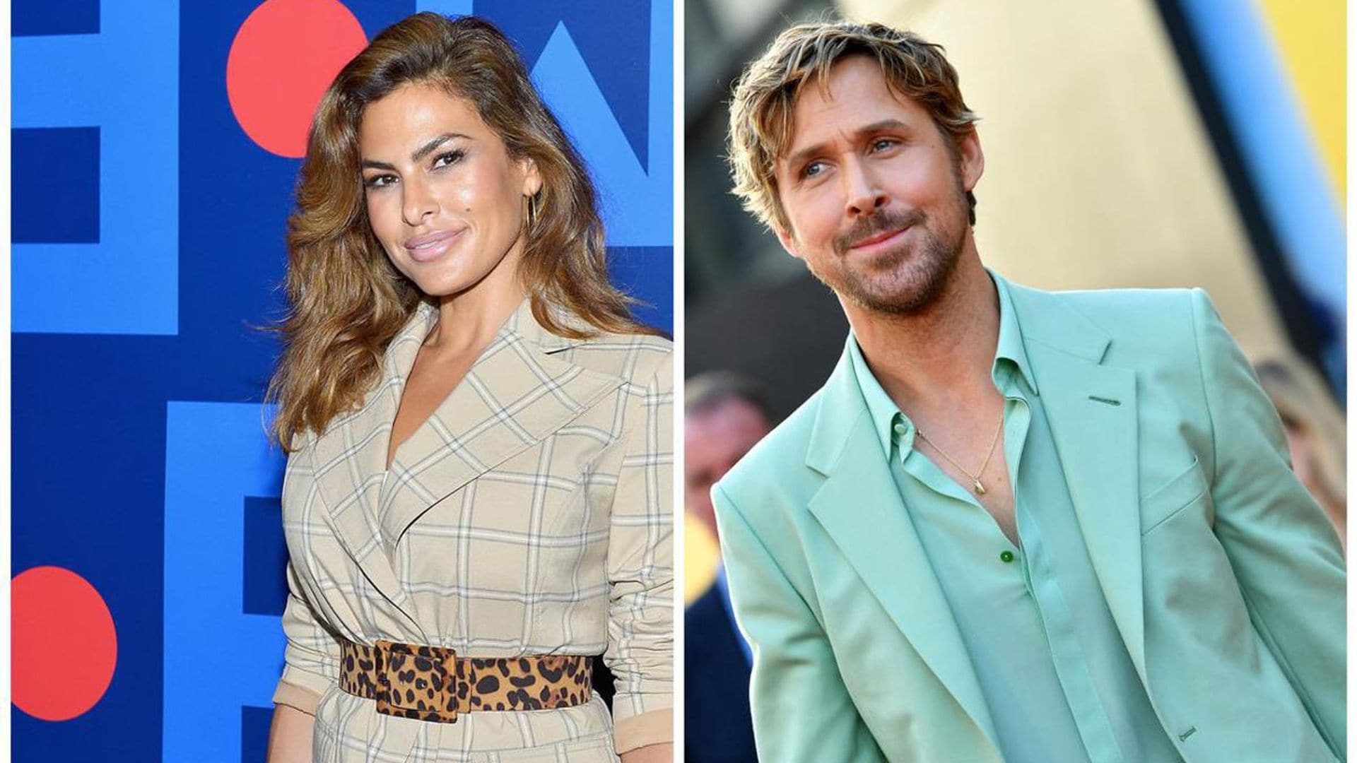 Eva Mendes and Ryan Gosling wear matching metallic ensembles: ‘Together at last’