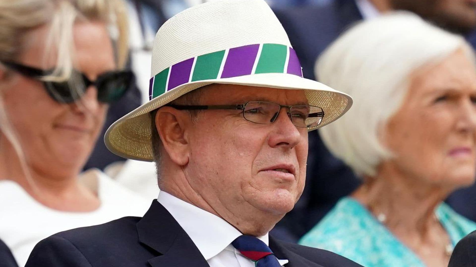 Prince Albert of Monaco attends Wimbledon with family member