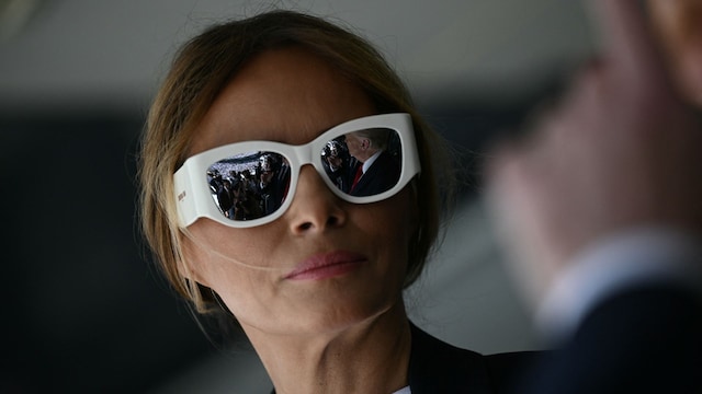   First Lady Melania Trump's sunglasses as they attend the 2025 FIFA Club World Cup final football match between England's Chelsea and France's Paris Saint-Germain at MetLife Stadium in East Rutherford, New Jersey, on July 13, 2025. 