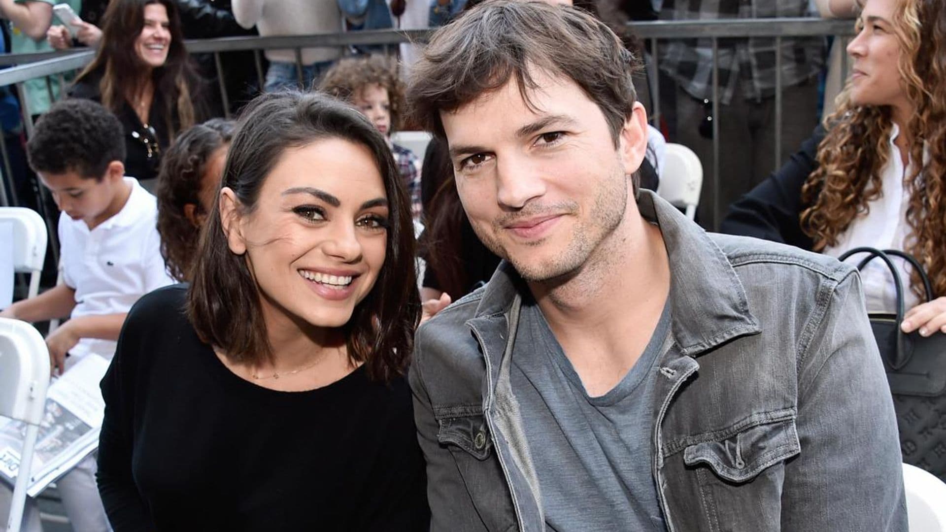 Ashton Kutcher and Mila Kunis share very rare kiss photo before revealing genius hack for getting a break from their kids