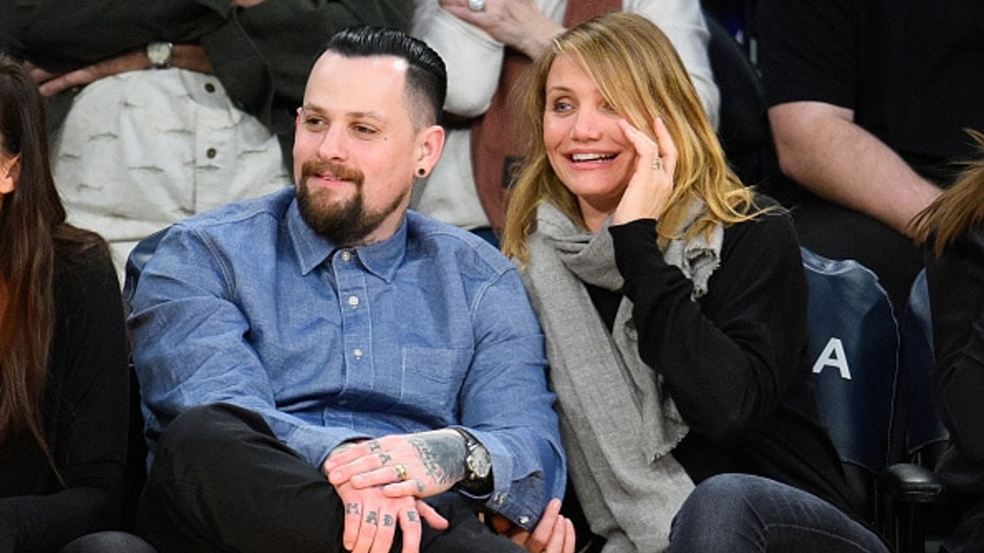 ​Newlyweds Cameron Diaz, Benji Madden caught kissing at Lakers game