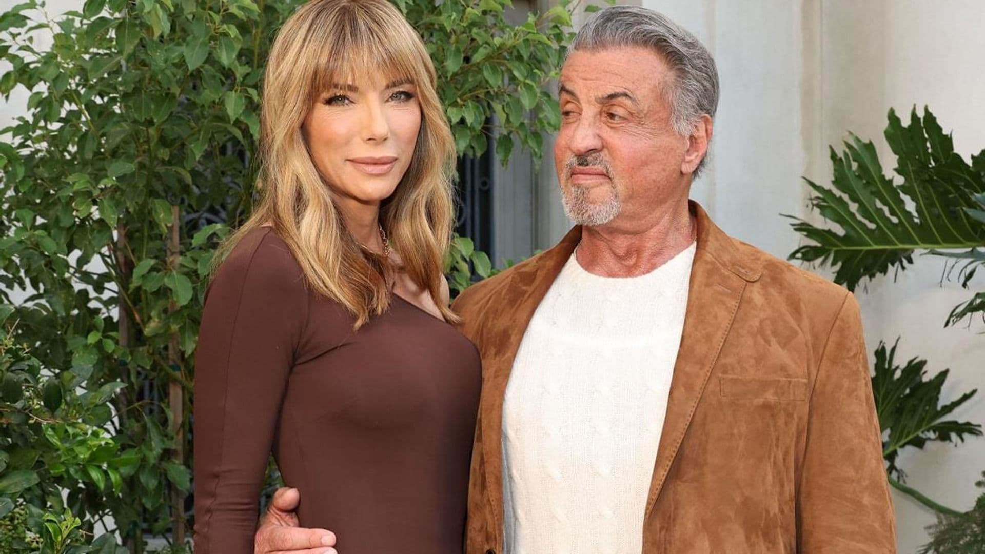 Sylvester Stallone and Jennifer Flavin are all smiles with their daughters at Ralph Lauren show