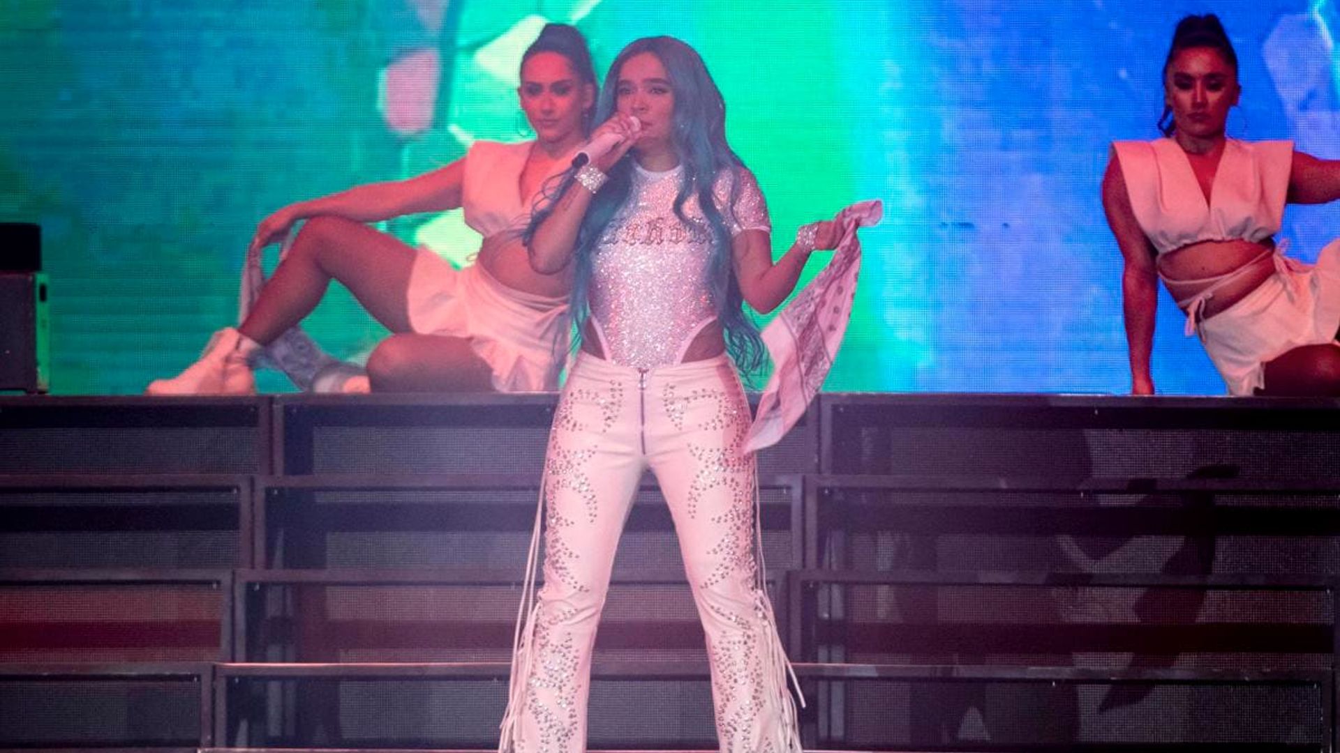 Watch Karol G and Anahí perform ‘Sálvame’ at the ‘Bichota Tour’ concert