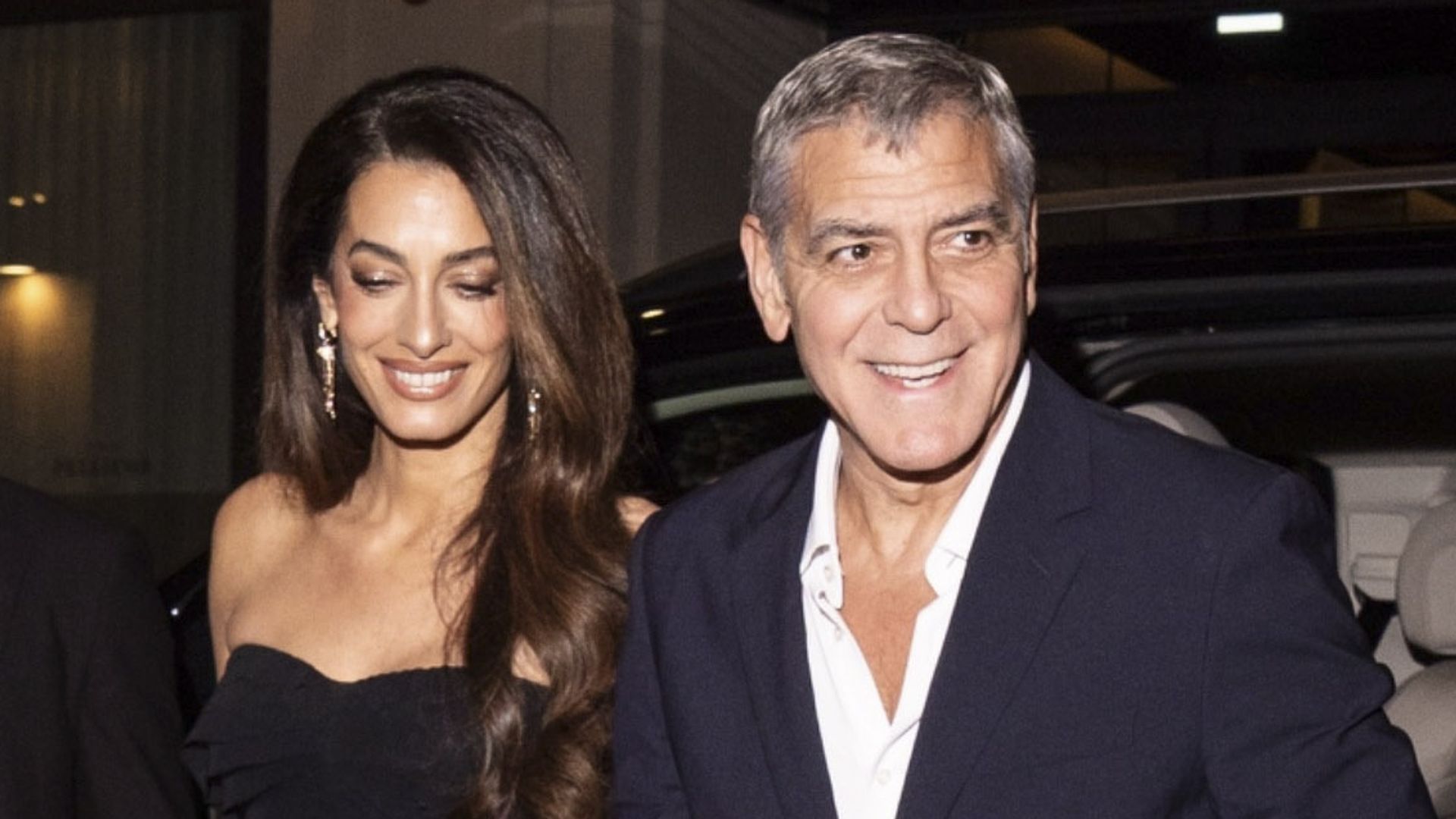 Amal Clooney turns heads in Milan with two polished looks, including a black minidress and strapless gown