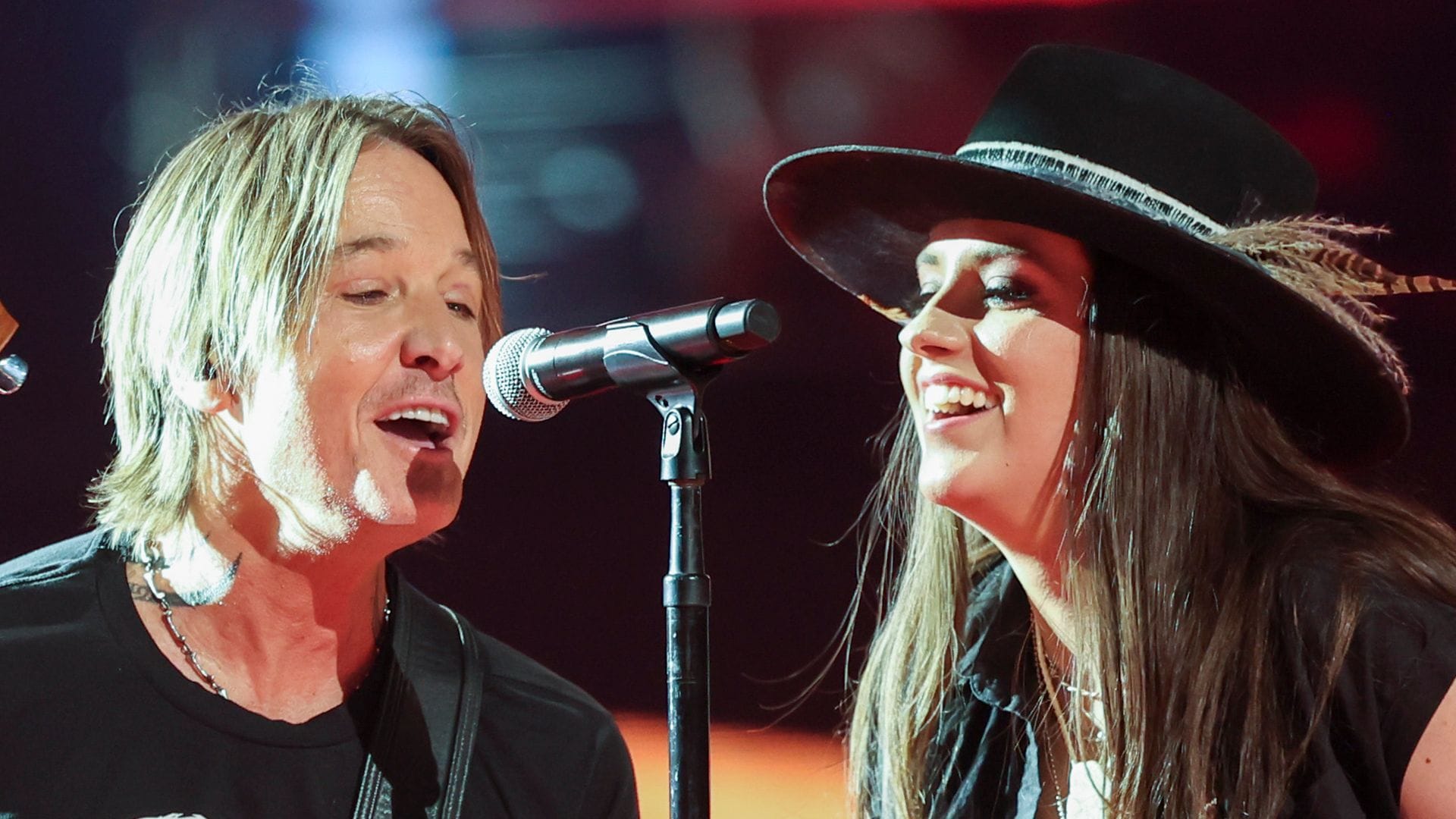 Anna Vaus, Keith Urban and Maggie Baugh perform onstage at the 2024 CMT Music Awards held at the Moody Center on April 7, 2024 in Austin, Texas. 
