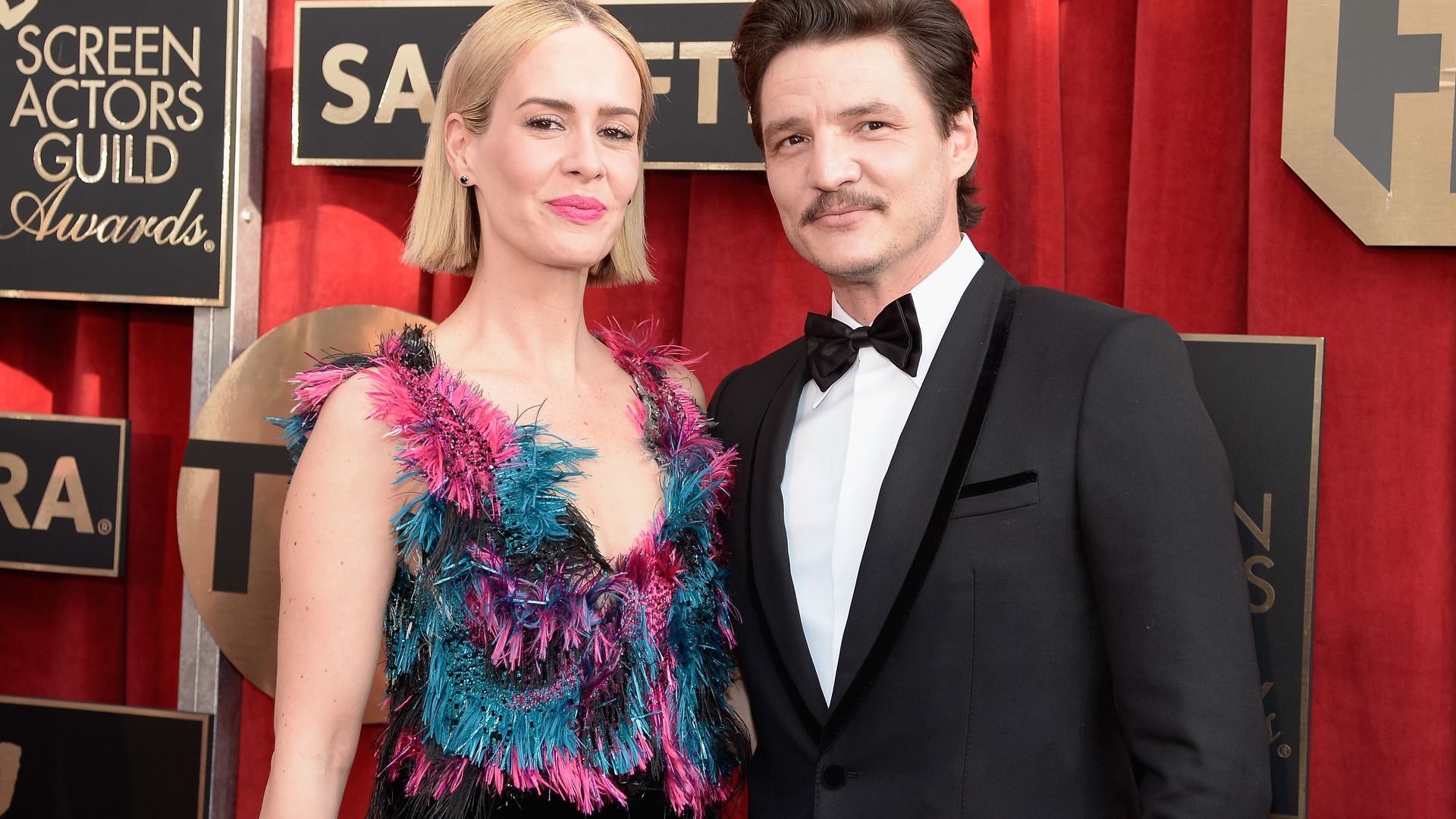 Sarah Paulson and Pedro Pascal attend the 22nd Annual Screen Actors Guild Awards