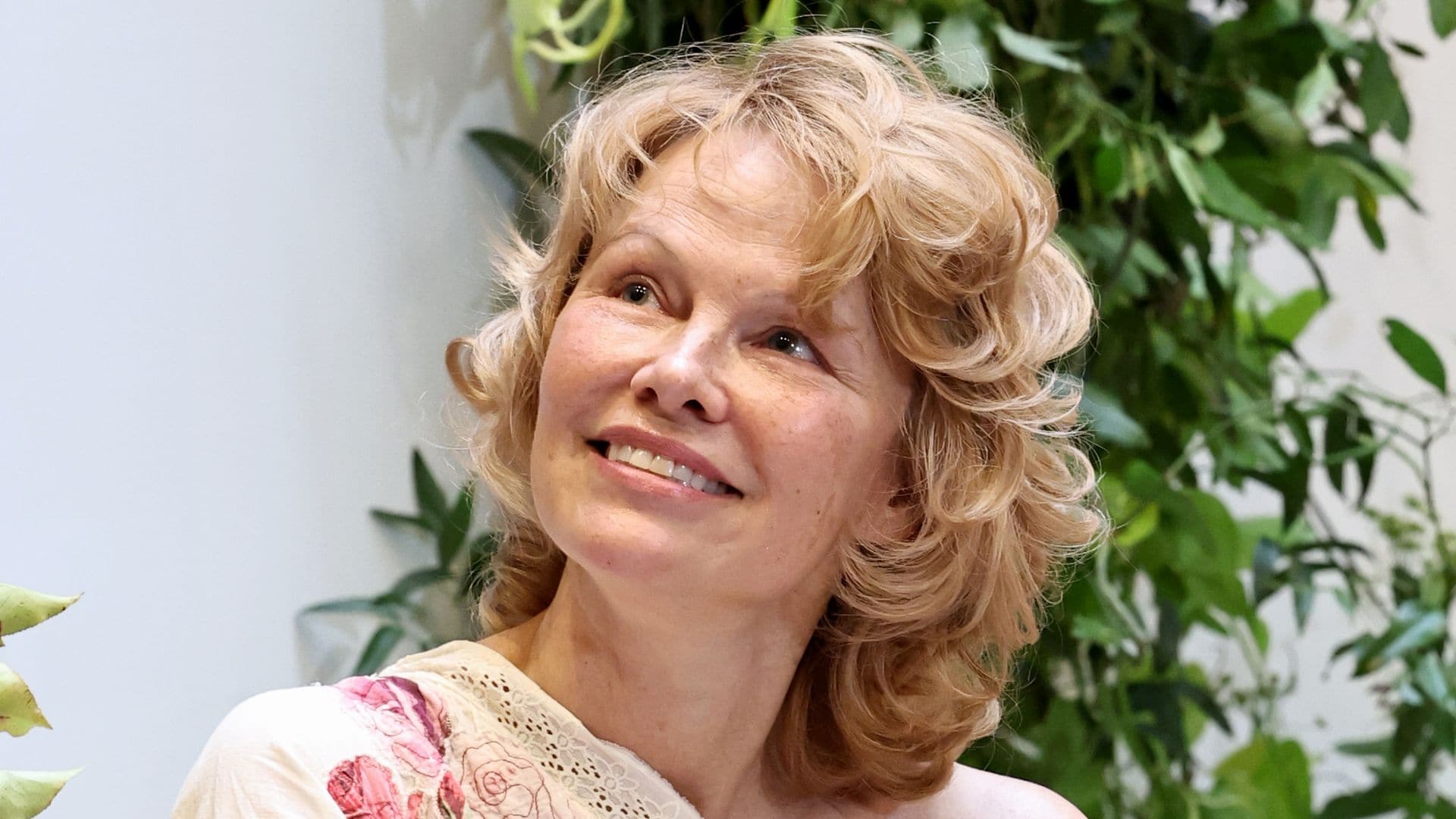 NEW YORK, NEW YORK - OCTOBER 24: Pamela Anderson speaks at Pamela Anderson's "Sonsie Garden" with Shopify on October 24, 2025 in New York City. (Photo by Jamie McCarthy/Getty Images for Shopify)