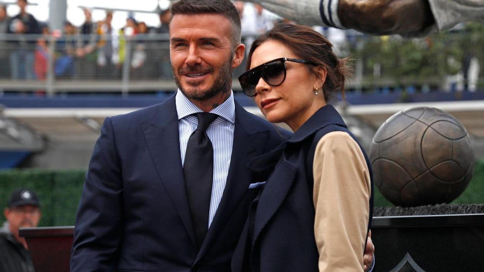 Victoria Beckham reacts to husband David Beckham singing along to the Spice Girls