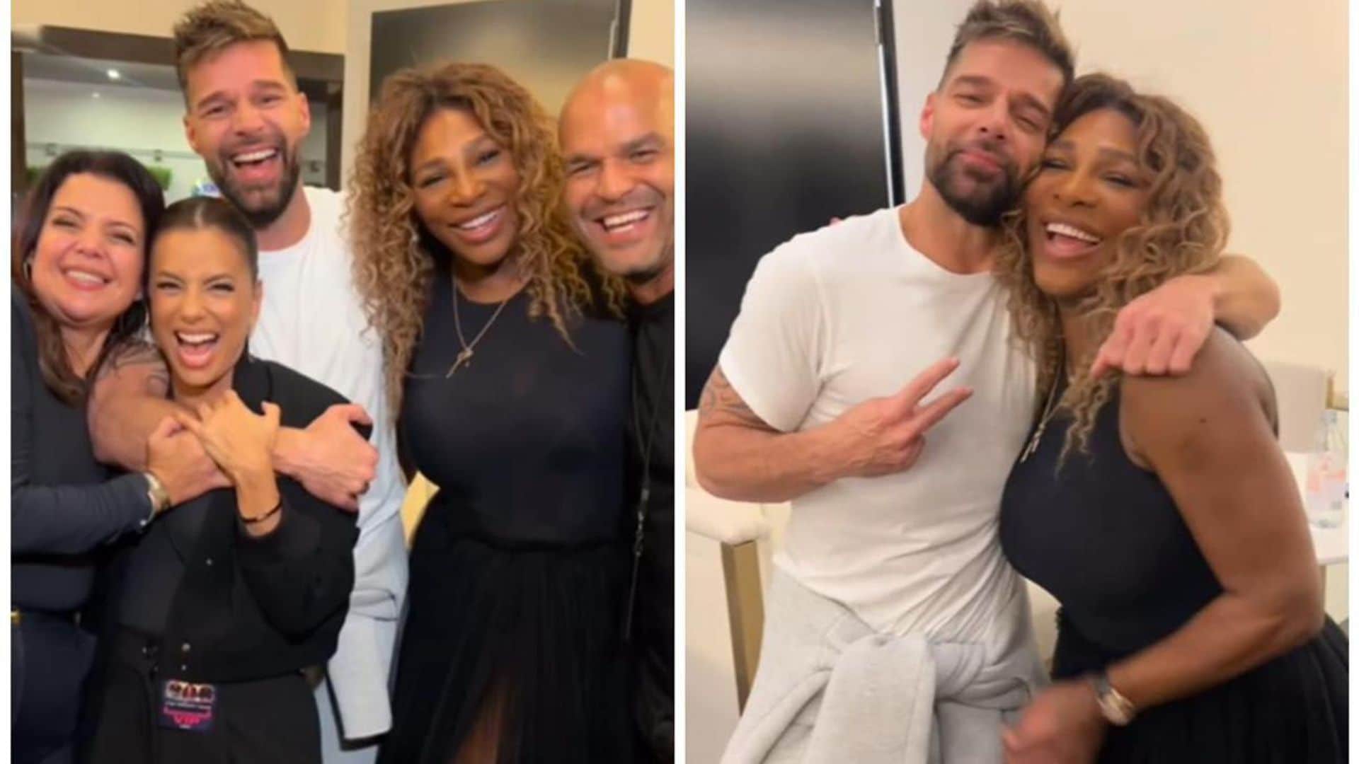 Serena Williams has a blast with Eva Longoria at Ricky Martin, Enrique Iglesias and Pitbull concert