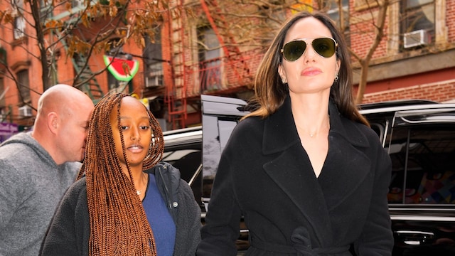 Angelina Jolie and Zahara Pitt-Jolie are seen on January 11, 2023 in New York City. (Photo by Gotham/GC Images)