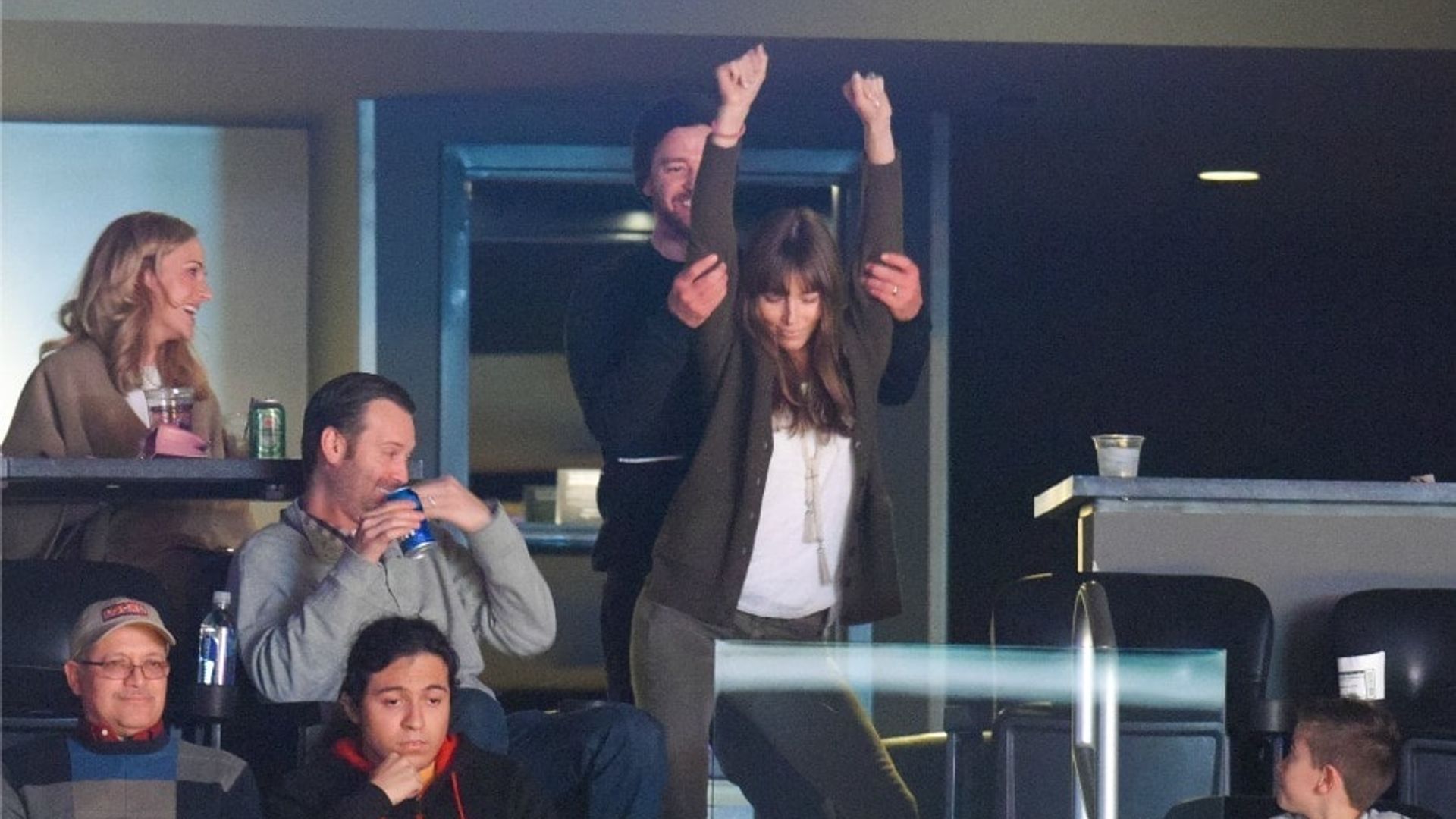 Jessica Biel 'can't stop' the dancing with Justin Timberlake during basketball game