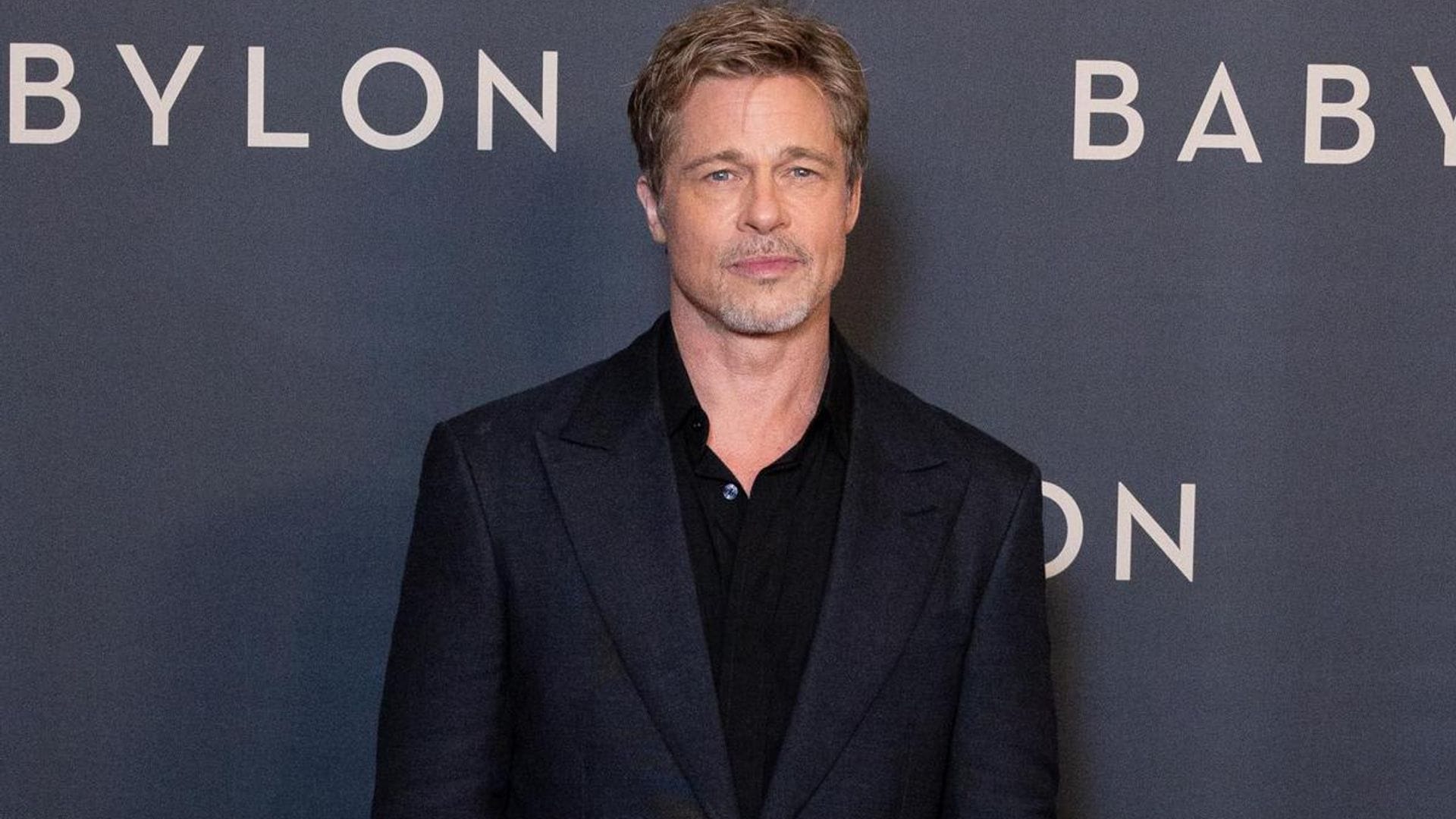 Brad Pitt’s girlfriend Ines de Ramon looks happy with her Valentine’s Day flowers