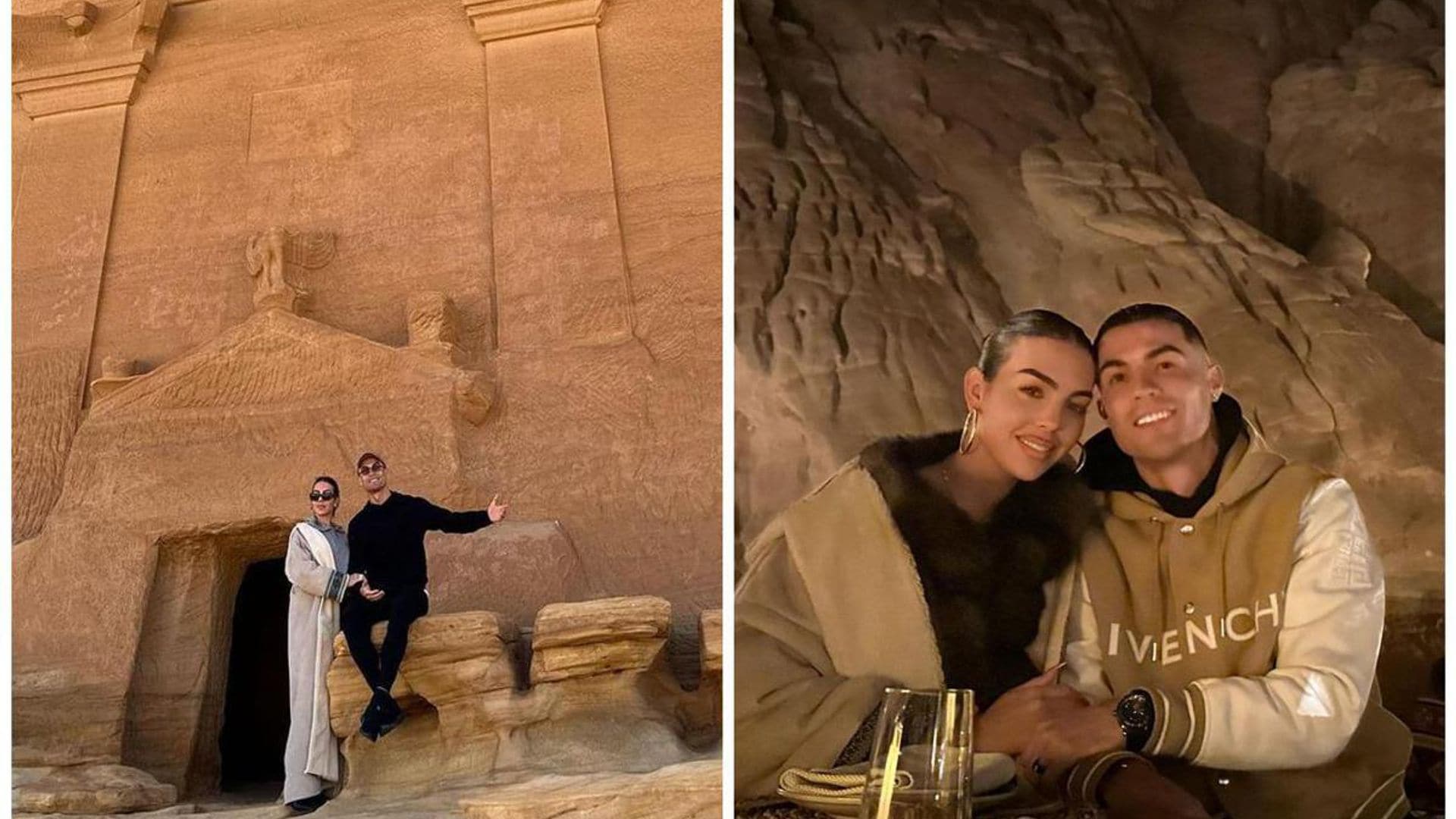 Georgina and Cristiano explore Saudi Arabia’s spectacular desert