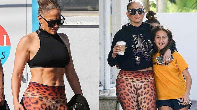 Jennifer Lopez shows off her abs during gym trip with daughter Emme