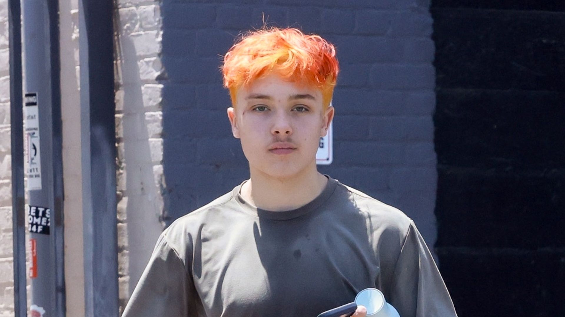 Knox debuted a bright orange hairstyle