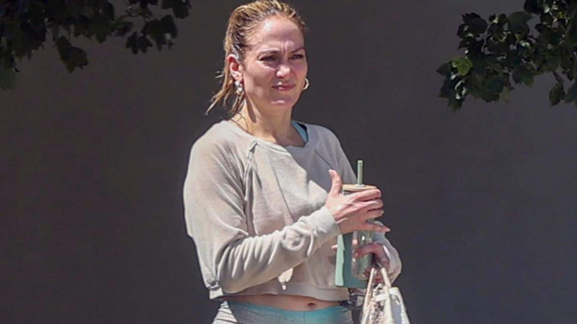 Jennifer Lopez looks curvy and toned while heading to the gym in the Hamptons