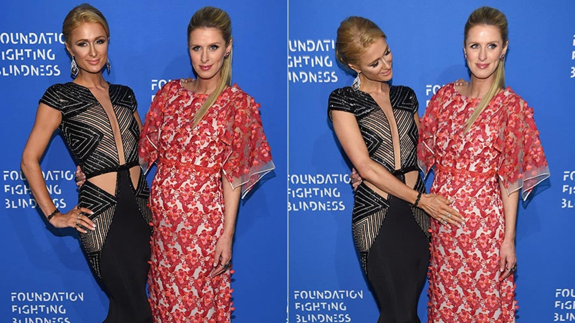Paris Hilton cradles sister Nicky's blossoming baby bump