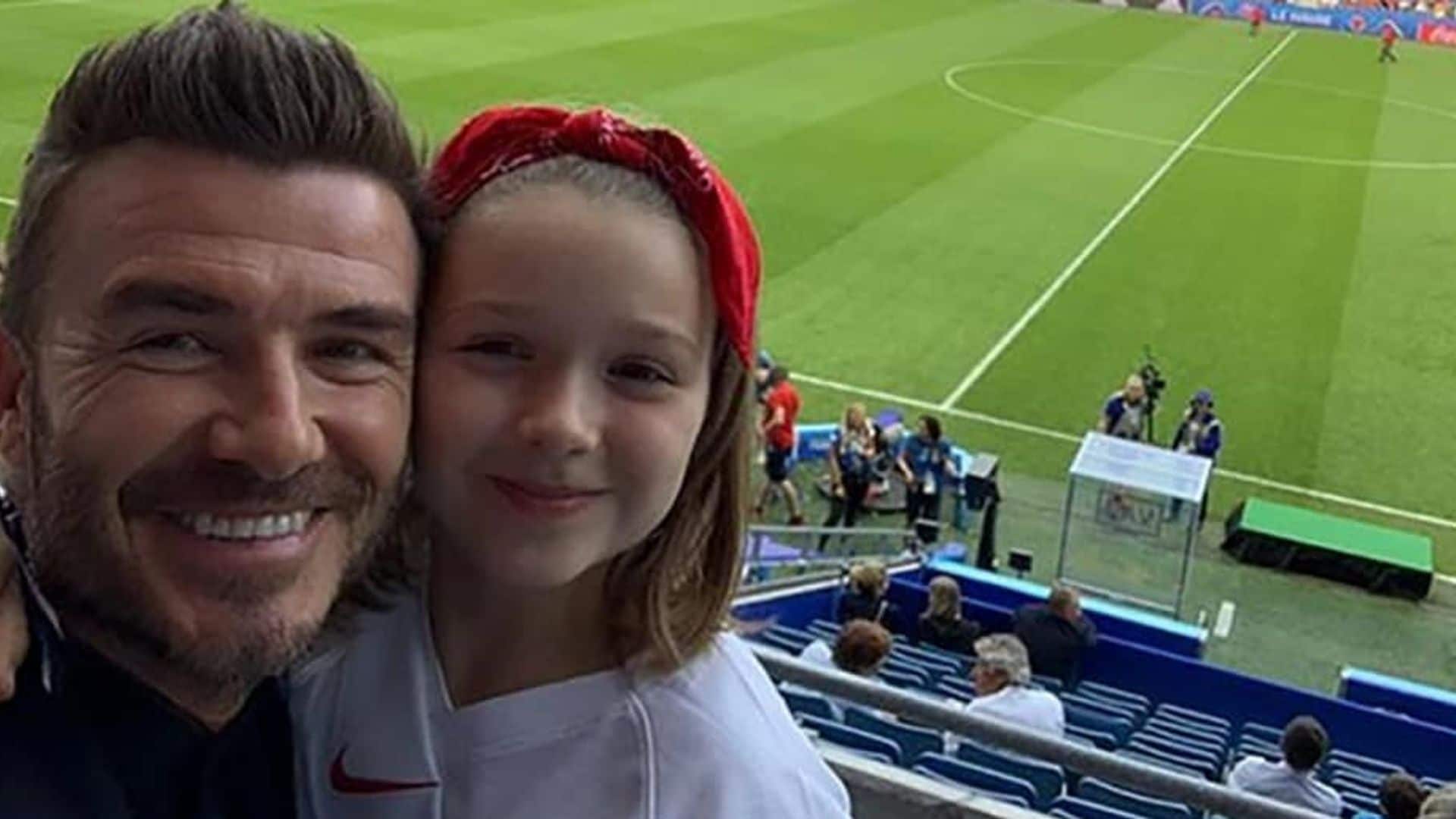 David and Harper Beckham are father-daughter 'goals' at Women's World Cup: See photos