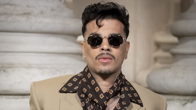 Rauw Alejandro at the Photo Call for the Saint Laurent men's show