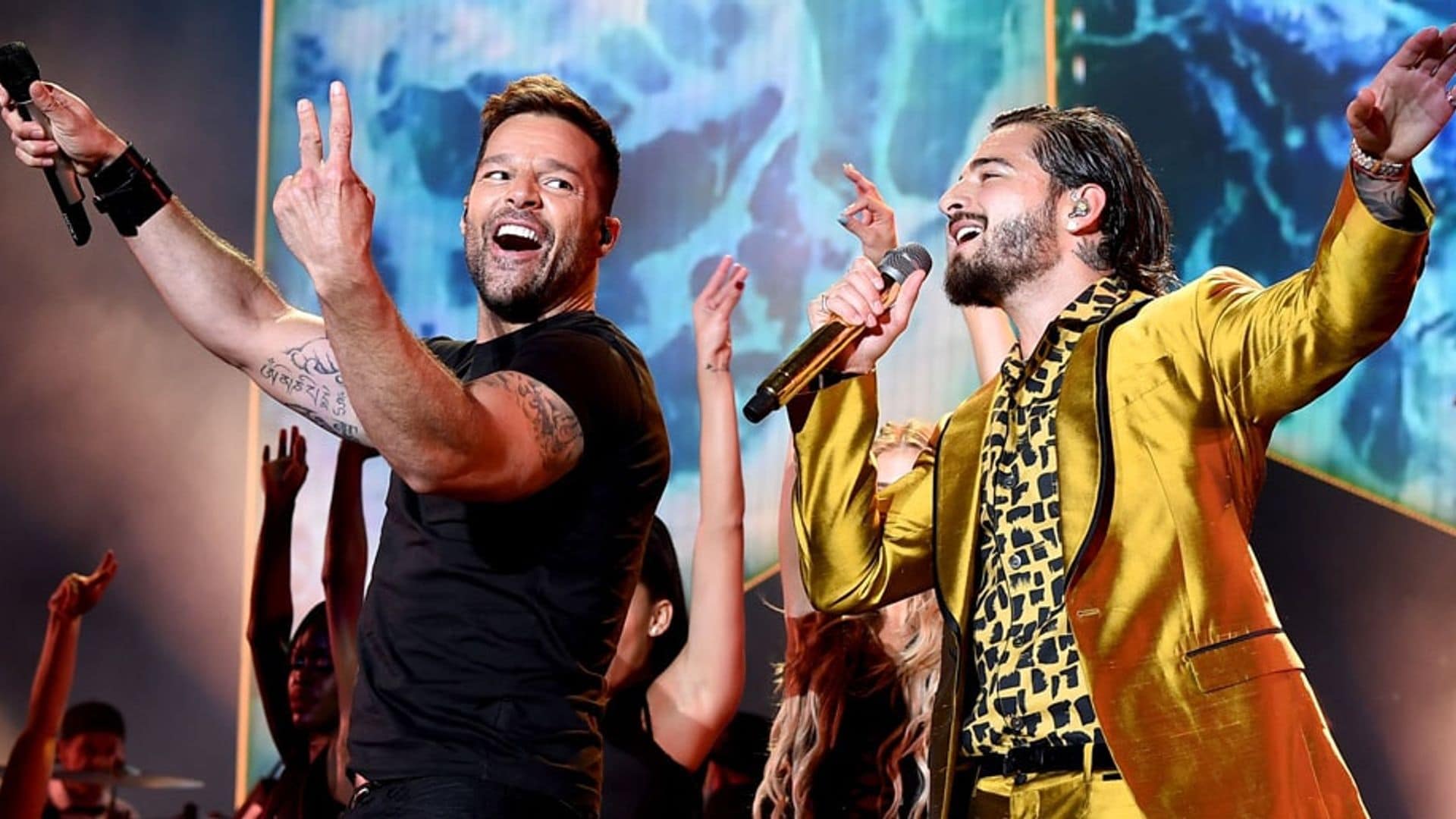 The 'two hottest men in the world' Maluma and Ricky Martin tease 'No Se Me Quita' video