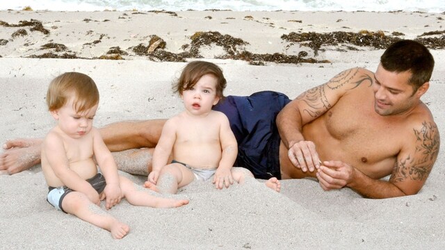 Ricky Martin with his children