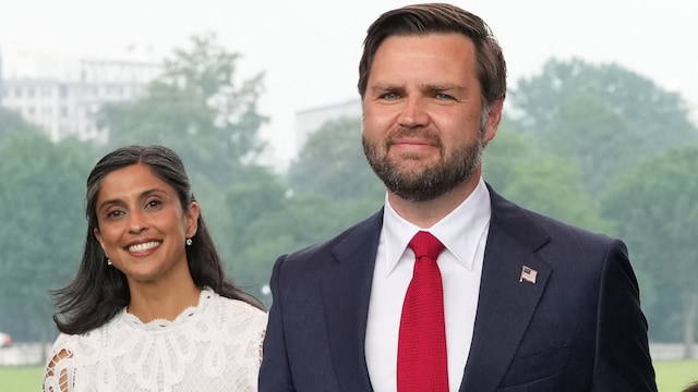 US Vice President JD Vance, his wife Usha Vance and their children attend the Army 250th Anniversary Parade in Washington, DC on June 14, 2025