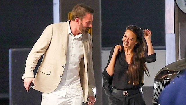 Photo © 2025 Backgrid/The Grosby Group   *EXCLUSIVE*  West Hollywood, July 24, 2025.  Ben Affleck was spotted walking and chatting closely with Luciana Barroso, wife of longtime friend Matt Damon, 