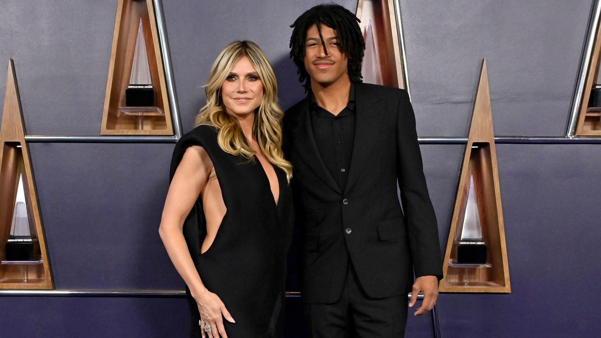 Heidi Klum and son Henry Samuel attend the 2025 American Music Awards