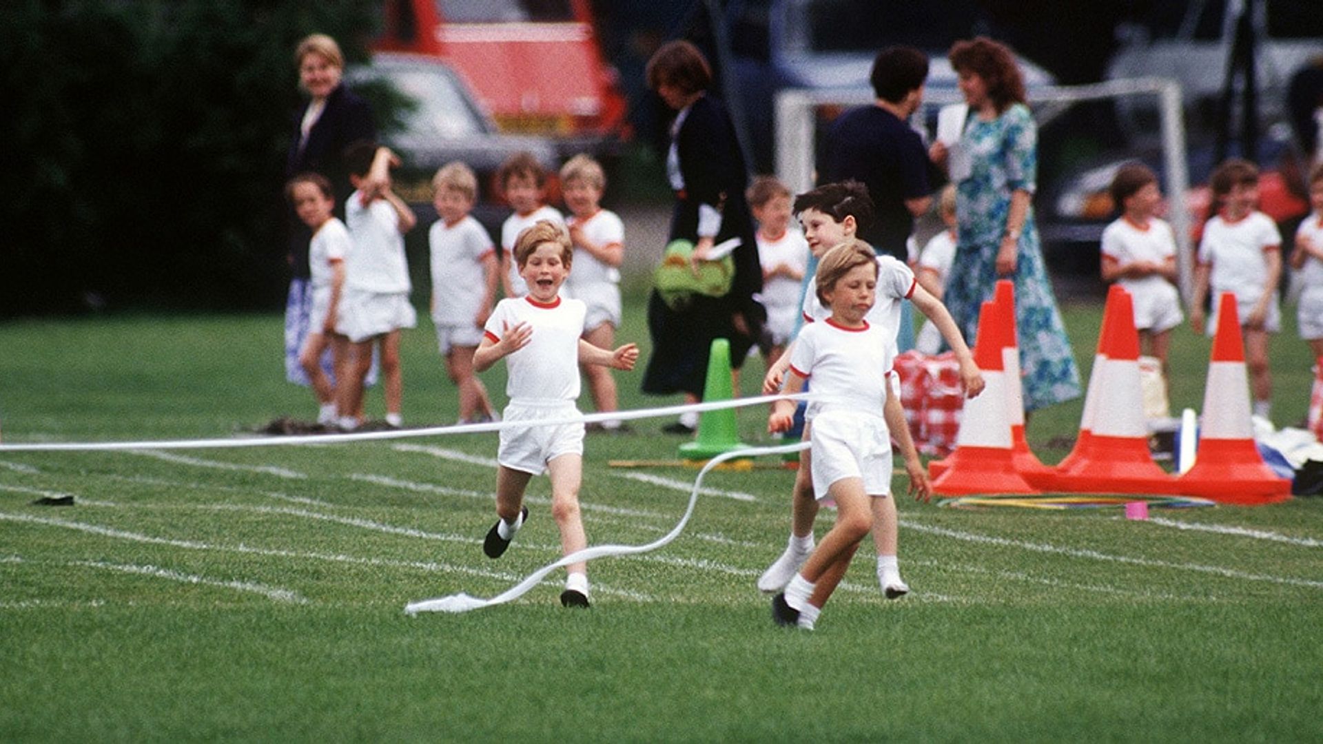 Watch Prince Harry and Princess Diana taking part in school field day