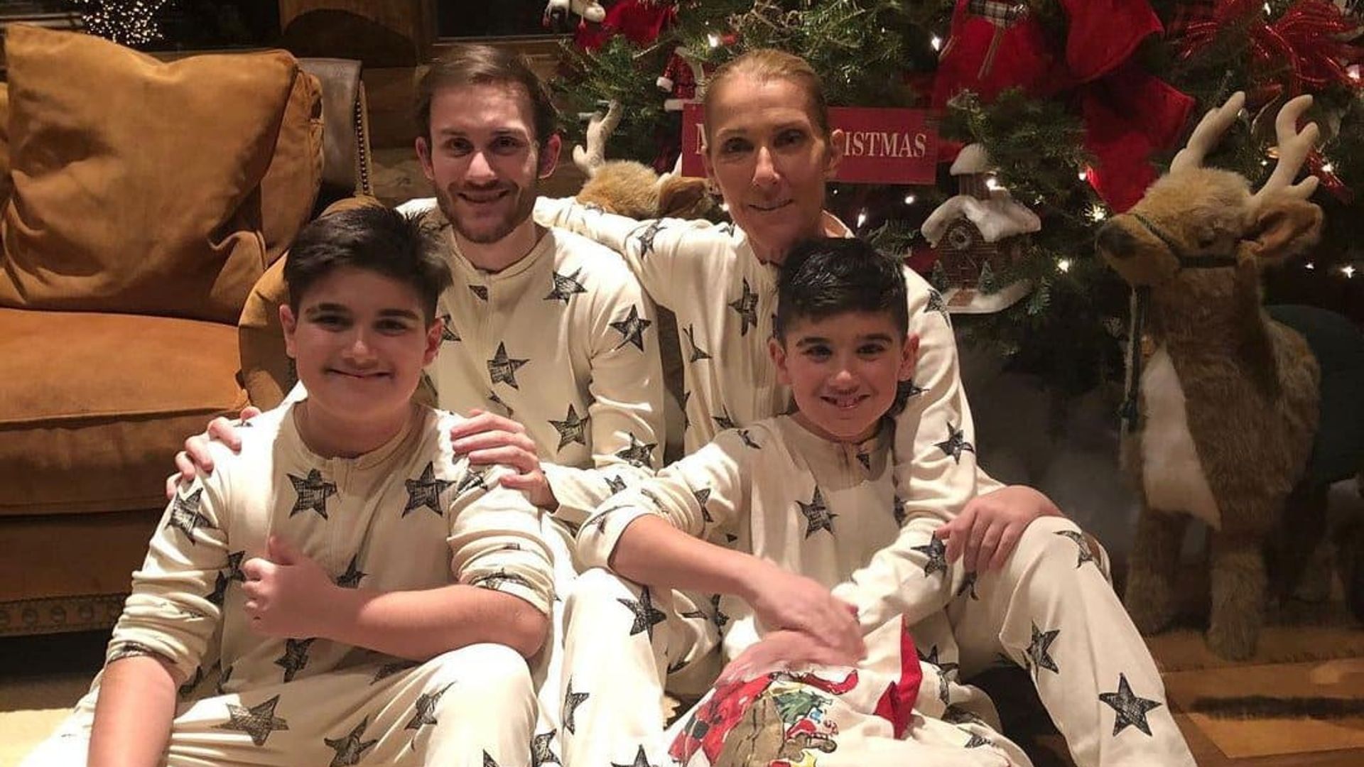 Celine Dion posts precious family pic in matching Christmas PJs