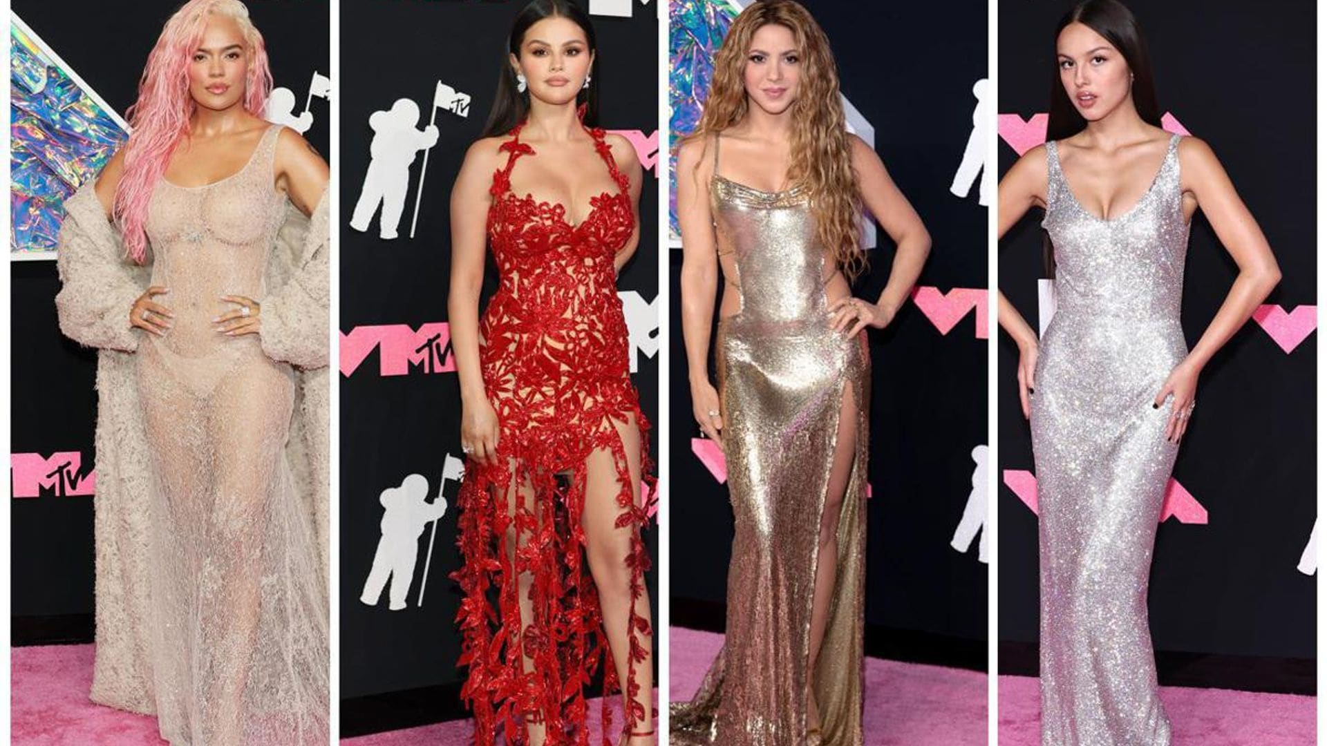 MTV VMAs: Red carpet looks including Shakira, Karol G, Selena Gomez, Taylor Swift and more