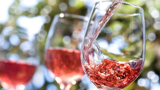Three glasses of rose wine