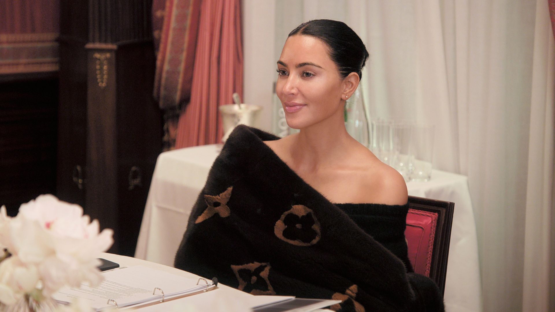 Watch Kim Kardashian as a Las Vegas showgirl while filming alongside Will Ferrell