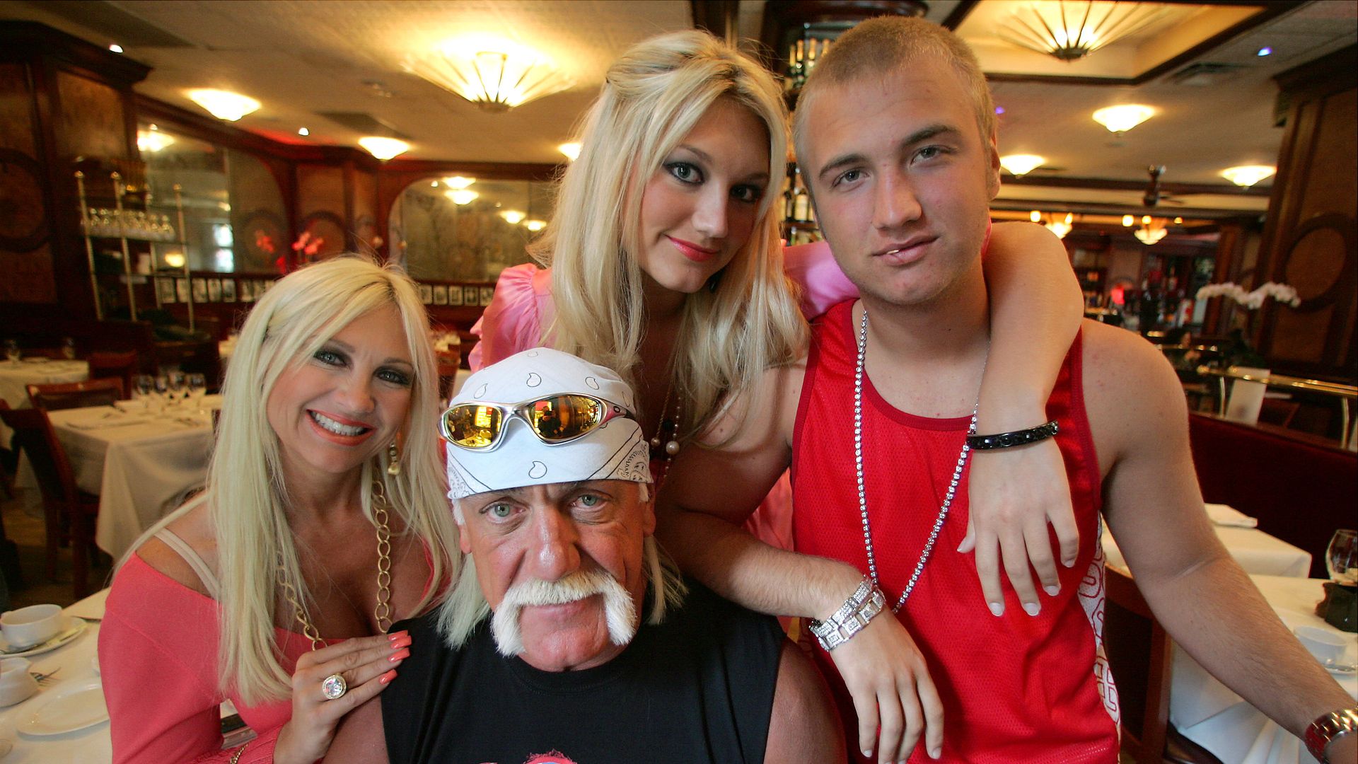  Hogan sits surrounded by (l. to r.) wife Linda, daughter Brooke, 17, and son Nick, 15. They're preparing for the second season of their VH1 reality hit, "Hogan Knows Best," which airs on Sunday, March 19. The family agreed to do the show to help Brooke launch her music career.  