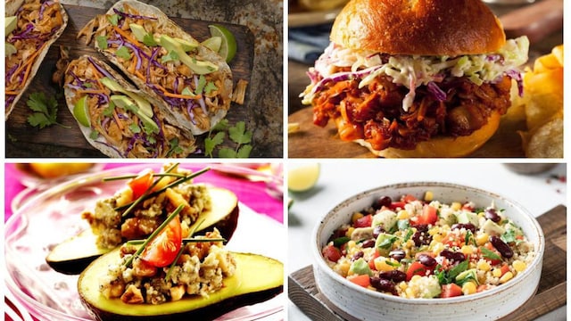 BBQ Pulled JACK FRUIT Taco with Avocado, Cabbage and Lime